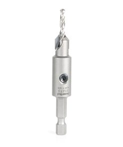 55273 Replacement Carbide Tipped Countersink with Slow Spiral HSS M2 Drill for #6 Size Screw 9/64 Drill Dia x 1/4 Hex Shank for #55228 Adjustable No-Thrust Countersink