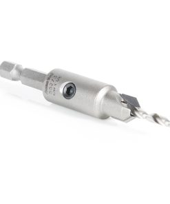 55273 Replacement Carbide Tipped Countersink with Slow Spiral HSS M2 Drill for #6 Size Screw 9/64 Drill Dia x 1/4 Hex Shank for #55228 Adjustable No-Thrust Countersink