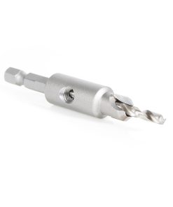 55274 Replacement Carbide Tipped Countersink with Slow Spiral HSS M2 Drill for #8 Size Screw 5/32 Drill Dia x 1/4 Hex Shank for #55229 Adjustable No-Thrust Countersink