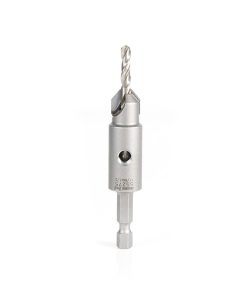 55275 Replacement Carbide Tipped Countersink with Slow Spiral HSS M2 Drill for #8 Size Screw 11/64 Drill Dia x 1/4 Hex Shank for #55240 Adjustable No-Thrust Countersink