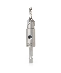 55276 Replacement Carbide Tipped Countersink with Slow Spiral HSS M2 Drill for #10 Size Screw 3/16 Drill Dia x 1/4 Hex Shank for #55242 Adjustable No-Thrust Countersink