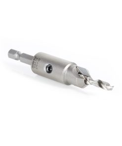 55276 Replacement Carbide Tipped Countersink with Slow Spiral HSS M2 Drill for #10 Size Screw 3/16 Drill Dia x 1/4 Hex Shank for #55242 Adjustable No-Thrust Countersink