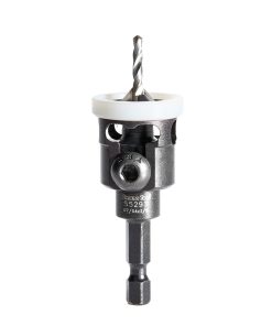 55293 Carbide Tipped 82 Degree Countersink with Adjustable Low Friction Depth Stop, 3/8 Dia x 7/64 Drill Dia x 1/4 Inch Quick Release Hex Shank for Wood Screw #8