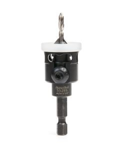 55295 Carbide Tipped 82 Degree Countersink with Adjustable Low Friction Depth Stop, 1/2 Dia x 9/64 Drill Dia x 1/4 Inch Quick Release Hex Shank for Wood Screw #12