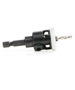55295 Carbide Tipped 82 Degree Countersink with Adjustable Low Friction Depth Stop, 1/2 Dia x 9/64 Drill Dia x 1/4 Inch Quick Release Hex Shank for Wood Screw #12