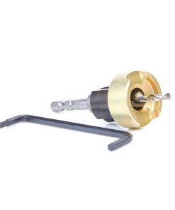 55336 Carbide Tipped 82 Degree Countersink with Adjustable Depth Stop and No-Thrust Ball Bearing, Hybrid for Festool® CENTROTEC® System 3/8 Dia x 5/32 Drill Dia x 1/4 Inch Quick Release Hex Shank for Wood Screw #12-14