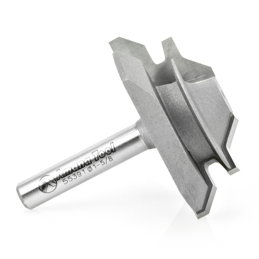 55391 Carbide Tipped Lock Miter 45 Deg x 1-5/8 Dia x 5/8 x 1/4 Inch Shank for 3/8 - 1/2 Material