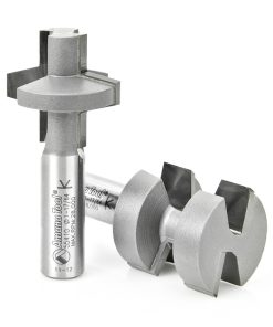 55414 2-Piece Carbide Tipped Wedge Tongue & Groove 15 Deg x 1-1/4 Dia x 1-1/4 x 1/2 Inch Shank Set