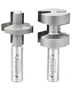 55414 2-Piece Carbide Tipped Wedge Tongue & Groove 15 Deg x 1-1/4 Dia x 1-1/4 x 1/2 Inch Shank Set