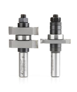 55416 2-Piece Carbide Tipped Tongue & Groove 3/8 Kerf x 1-5/8 Dia x 1-1/8 x 1/2 Inch Shank Set for 1/2 - 1-1/8 Material