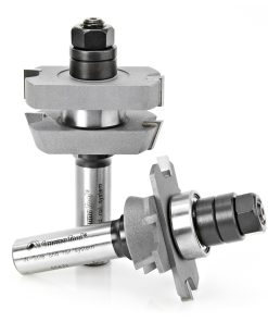 55432 Carbide Tipped Adjustable Straight with Bevel Instile and Rail System 1-7/8 Dia x 5/8 to 1-1/8 x 18 Deg x 1/2 Inch Shank Set