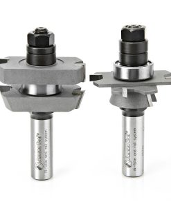 55432 Carbide Tipped Adjustable Straight with Bevel Instile and Rail System 1-7/8 Dia x 5/8 to 1-1/8 x 18 Deg x 1/2 Inch Shank Set