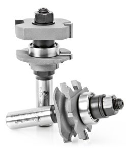 55436 Carbide Tipped Adjustable Ogee Instile and Rail System 1-5/8 Dia x 5/8 to 1-1/8 x 5/32 Radius x 1/2 Inch Shank Set