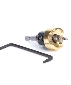 55472 Carbide Tipped Counterbore with Adjustable Depth Stop and No-Thrust Ball Bearing, 3/8 Dia x 5/32 Drill Dia x 1/4 Inch Quick Release Hex Shank for Wood Screw #12-14