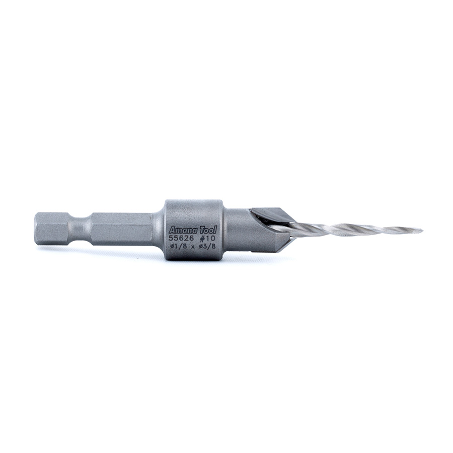 55626 Carbide Tipped 82 Degree Countersink Taper #10 Screw 3/8 Dia x 1/8 Drill Dia x 1/4 Hex Shank