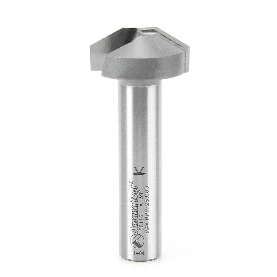 56116 Carbide Tipped Plunging Raised Panel Style A 30 Deg x 1-1/8 Dia x 1/2 x 1/2 Inch Shank