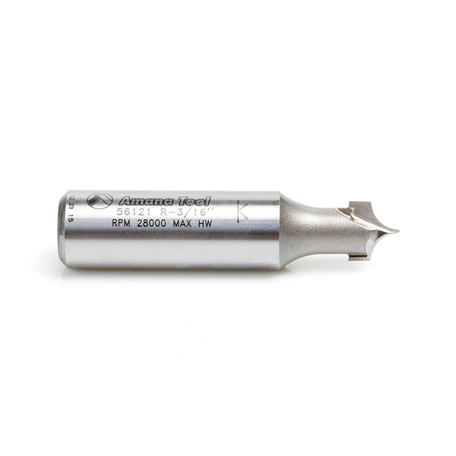 56121 Carbide Tipped Point Cutting Roundover 3/16 Radius x 3/8 Dia x 5/16 x 1/2 Shank Router Bit