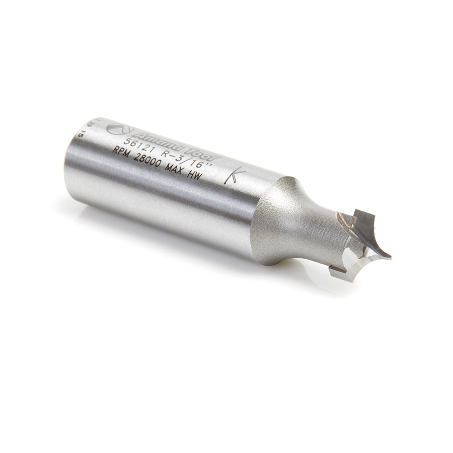 56121 Carbide Tipped Point Cutting Roundover 3/16 Radius x 3/8 Dia x 5/16 x 1/2 Shank Router Bit