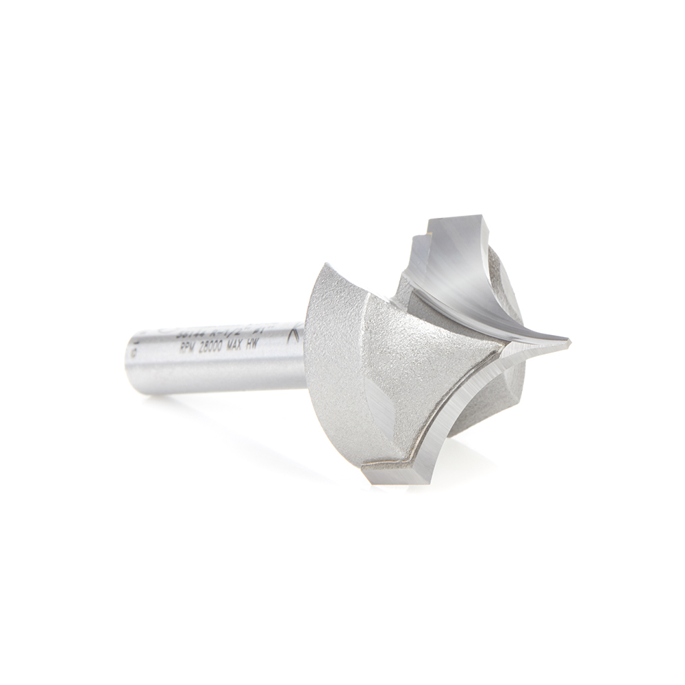 56144 Carbide Tipped Point Cutting Roundover 1/2 Radius x 1 Dia x 3/4 x 1/4 Shank Router Bit