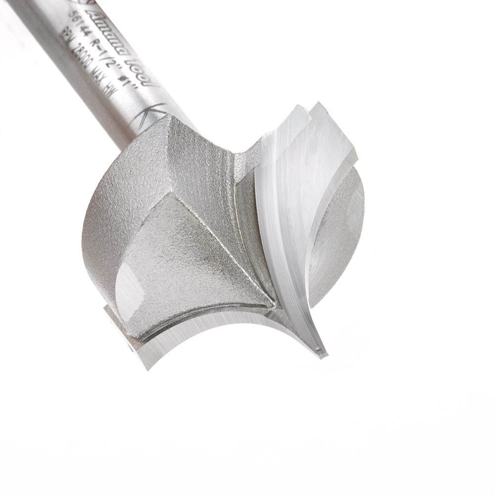 56144 Carbide Tipped Point Cutting Roundover 1/2 Radius x 1 Dia x 3/4 x 1/4 Shank Router Bit