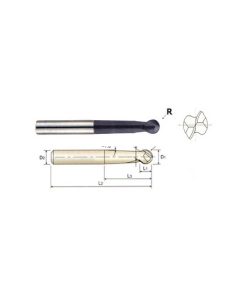YG1-EM863030 - 3.0 x 6 x 30 x 80 N2.5 - 2Fl Long Sphere Type Ball Metric X-Power