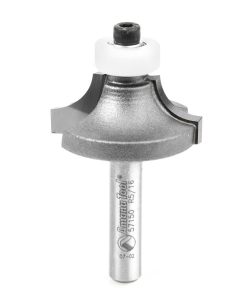 57150 Carbide Tipped Corner Rounding with Ultra-Glide Ball Bearing Guide Solid Surface 1-1/8 Dia x 1/2 x 5/16 Radius x 1/4 Inch Shank