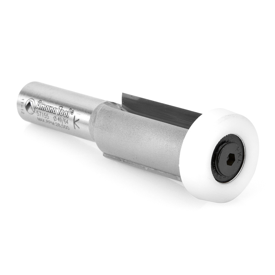 57155 Carbide Tipped Sink and Trim with Ultra-Glide Ball Bearing Guide Solid Surface 49/64 Dia x 1-1/2 x 5 Deg x 1/2 Inch Shank