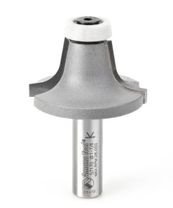 57170 Carbide Tipped Round Over with Ultra-Glide Radius Bearing Guide Solid Surface 1-7/8 Dia x 1 Inch x 10 Deg x 3/8 Radius x 1/2 Shank