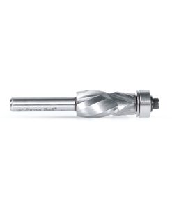 57173 Solid Carbide (Brazed To Steel Shank) Spiral Flush Trim Compression 1/2 Dia x 1 x 1/4 Inch Shank With Lower Ball Bearing