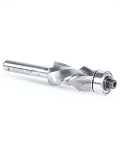 57173 Solid Carbide (Brazed To Steel Shank) Spiral Flush Trim Compression 1/2 Dia x 1 x 1/4 Inch Shank With Lower Ball Bearing