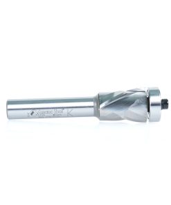 57174 Solid Carbide (Brazed To Steel Shank) Spiral Flush Trim Compression 22mm Dia x 1-9/64 x 1/2 Inch Shank With Lower Ball Bearing