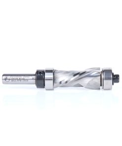 57175 Solid Carbide (Brazed To Steel Shank) Spiral Flush Trim Compression 1/2 Dia x 1 x 1/4 Inch Shank With Upper And Lower Ball Bearings