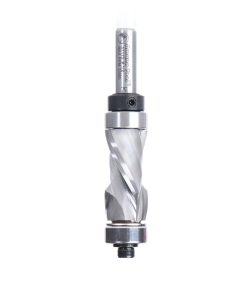 57175 Solid Carbide (Brazed To Steel Shank) Spiral Flush Trim Compression 1/2 Dia x 1 x 1/4 Inch Shank With Upper And Lower Ball Bearings