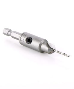 57270 Replacement Carbide Tipped Countersink with Slow Spiral HSS M2 Drill for #4 Size Screw 3/8 Drill Dia x 1/4 Hex Shank for #55226 Adjustable No-Thrust Countersink