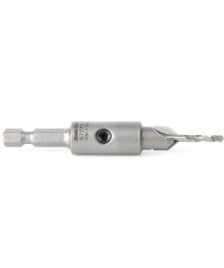 57272 Replacement Carbide Tipped Countersink with Slow Spiral HSS M2 Drill for #6 Size Screw 3/8 Drill Dia x 1/4 Hex Shank for #55241 Adjustable No-Thrust Countersink
