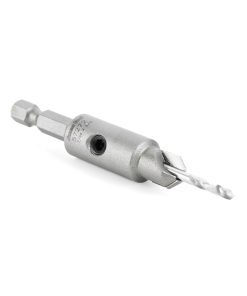 57272 Replacement Carbide Tipped Countersink with Slow Spiral HSS M2 Drill for #6 Size Screw 3/8 Drill Dia x 1/4 Hex Shank for #55241 Adjustable No-Thrust Countersink