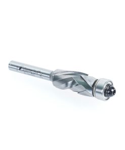 58173 Solid Carbide (Brazed To Steel Shank) Spiral Flush Trim Compression 1/2 Dia x 1 x 1/4 Inch Shank With Lower Ball Bearing