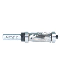 58180 Solid Carbide (Brazed To Steel Shank) Spiral Flush Trim Compression 7/8 Dia x 1-5/8 x 1/2 Inch Shank With Upper And Lower Ball Bearings