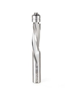 58220 Solid Carbide UltraTrim Spiral 3 Flute 1/2 Dia x 1-1/2 x 1/2 Inch Shank with Double Lower Ball Bearing Down-Cut
