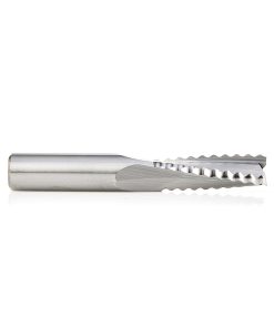 59420 CNC Solid Carbide Roughing Spiral 3 Flute Chipbreaker 3/8 Dia x 1 x 3/8 Inch Shank Up-Cut Router Bit For Castle And Porter Cable Machines