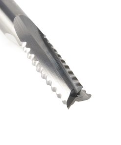 59420 CNC Solid Carbide Roughing Spiral 3 Flute Chipbreaker 3/8 Dia x 1 x 3/8 Inch Shank Up-Cut Router Bit For Castle And Porter Cable Machines