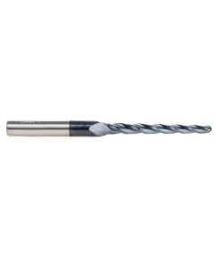 59444 Solid Carbide CNC 2D/3D Carving Steel, Stainless Steel & Composite Cutting Tapered Ball Nose with AlTiN Coating 3-Flute x 1 Deg x 1/16 Radius 1/8 Dia x 1-1/2 x 1/4 Shank x 3 Inch Long Up-Cut Router Bit