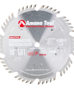 610504 Carbide Tipped Combination Ripping and Crosscut 10 Inch Dia x 50T 4+1, 15 Deg, 5/8 Bore