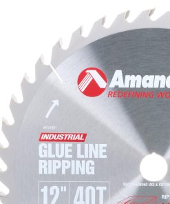 612401 Carbide Tipped Glue Line Ripping 12 inch Dia x 40T TCG, 22 Deg, 1 Inch Bore