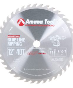 612401 Carbide Tipped Glue Line Ripping 12 inch Dia x 40T TCG, 22 Deg, 1 Inch Bore