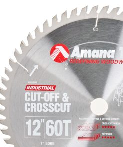 612600 Carbide Tipped Cut-Off and Crosscut 12 Inch Dia x 60T ATB, 10 Deg, 1 Inch Bore