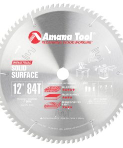 612841 Carbide Tipped Solid Surface 12 Inch Dia x 84T MTC, 0 D, 1 Inch Bore