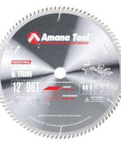 612961 Carbide Tipped Fine Cut-Off and Crosscut 12 Inch Dia x 96T TCG, 10 Deg, 1 Inch Bore