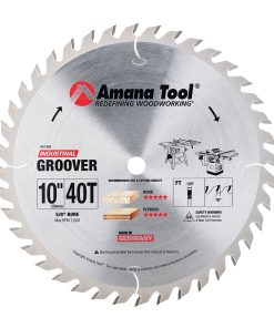 61369 Carbide Tipped Groover 10 Inch Dia x 40T FT, 18 Deg, 5/8 Bore