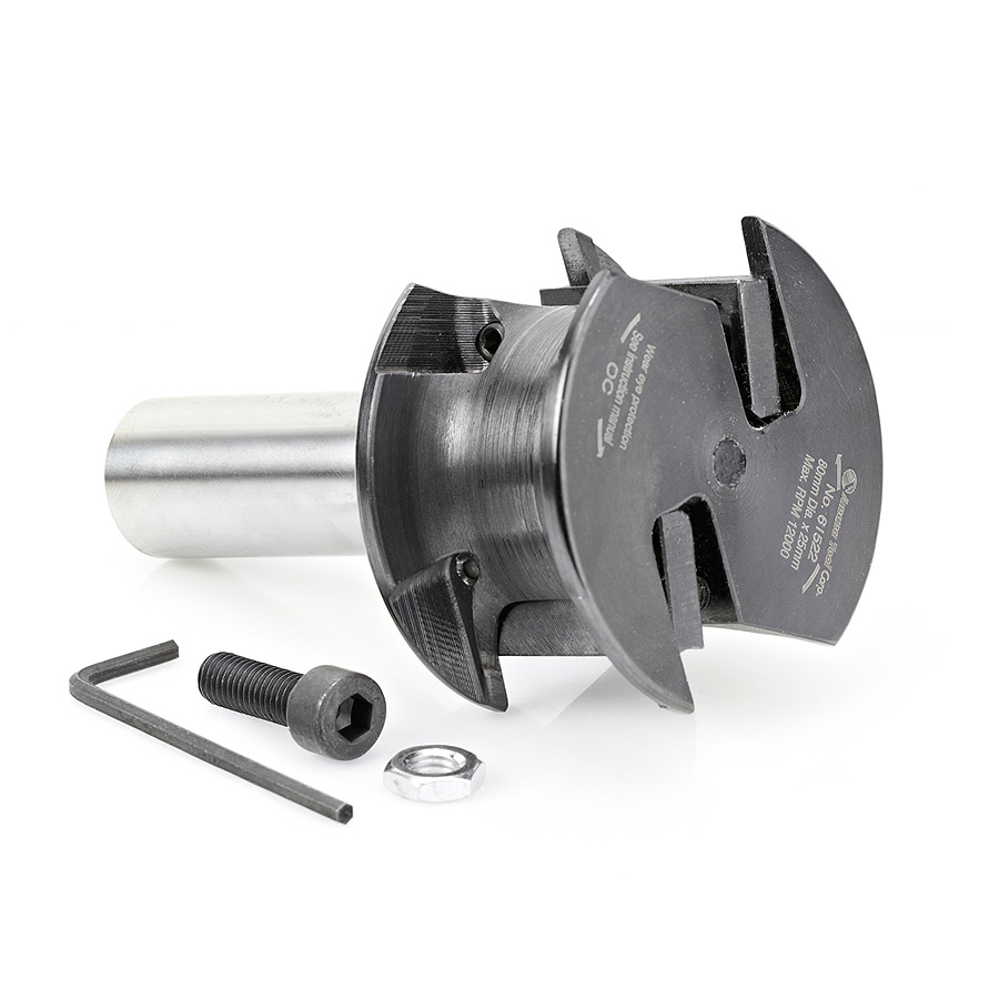 61522 CNC Concave Insert Carbide 80mm Dia x 40mm x 25mm Shank Router Bit